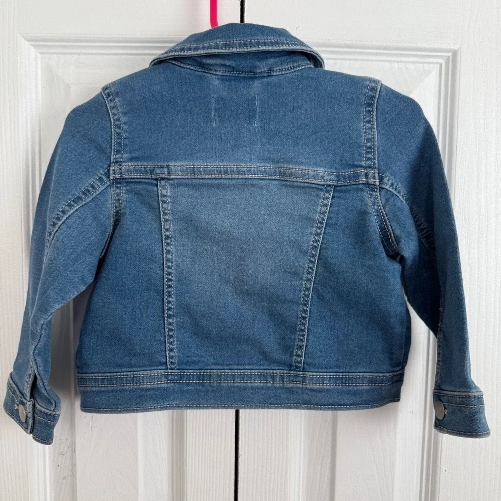 The Children's Place Denim Jacket Toddler‎ Girls 18-24 Months Heart Button